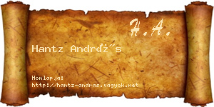 Hantz András névjegykártya